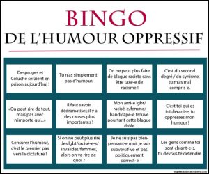 Le bingo de l'humour oppressif